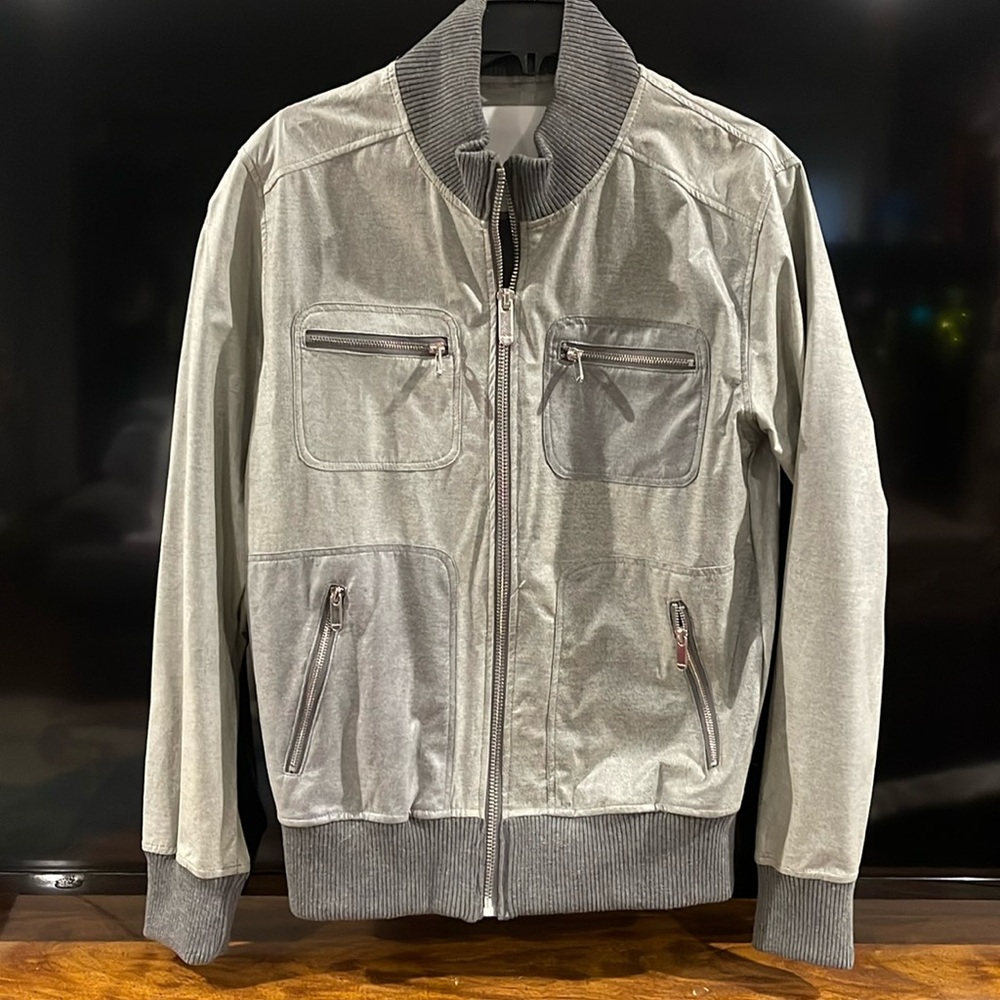 Zara Men’s Silver Grey Bomber Style Jacket